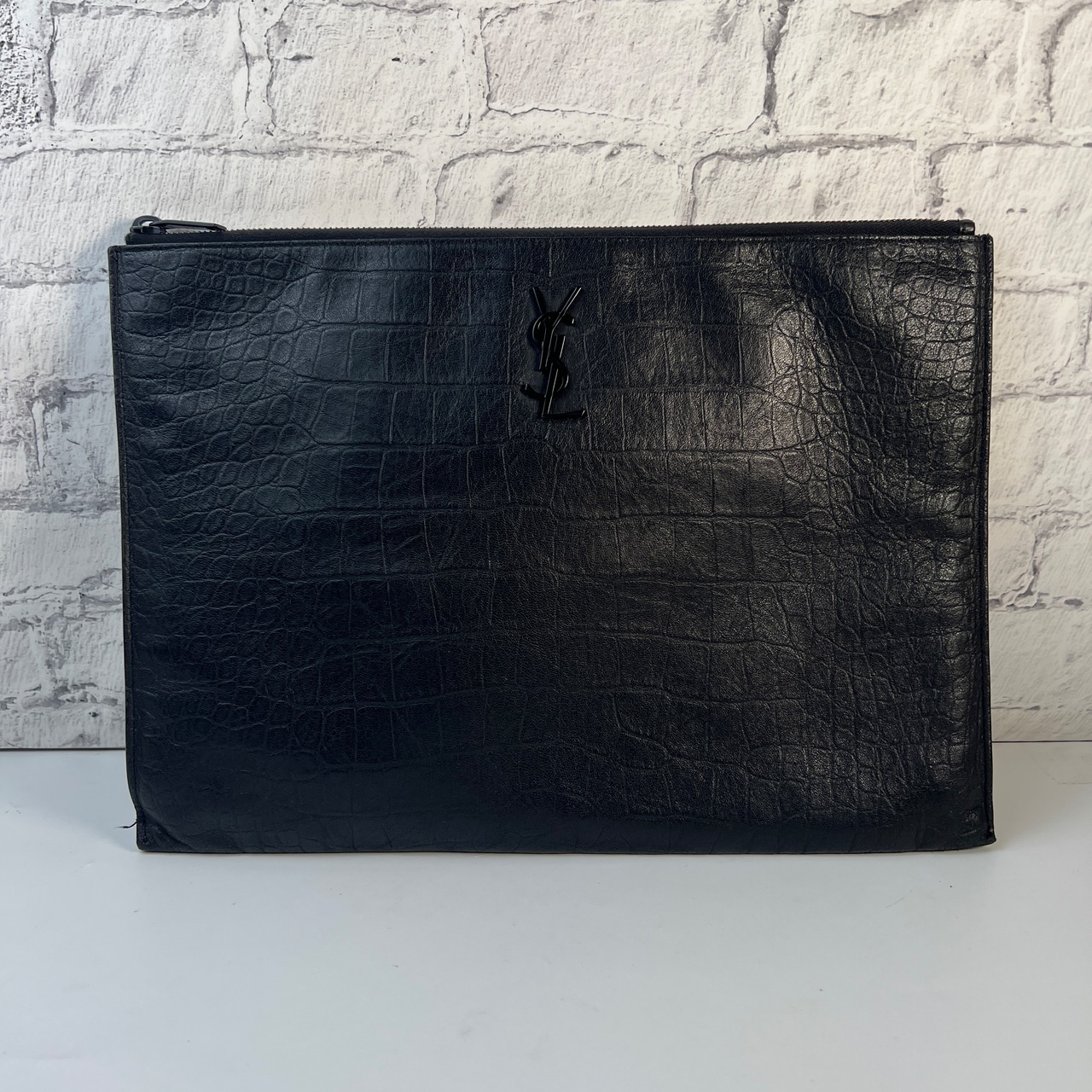 【最終処分SALE】YVES SAINT LAURENT イヴ・サンローランカサンドラ  クラッチバッグ ブラック A-7475