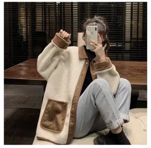 配色ボアジャケット　AJ33167-5106