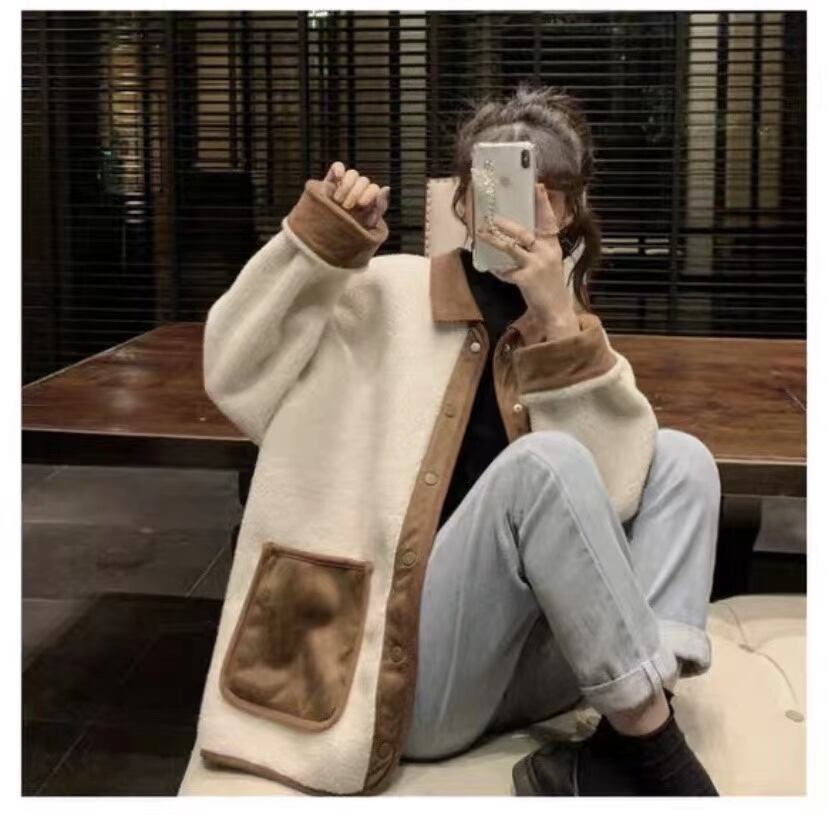 配色ボアジャケット　AJ33167-5106