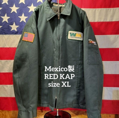 Used ジャケット◆XL ハンターグリーン RED KAP ワークジャケット ワッペン◆ヴィンテージ USA古着