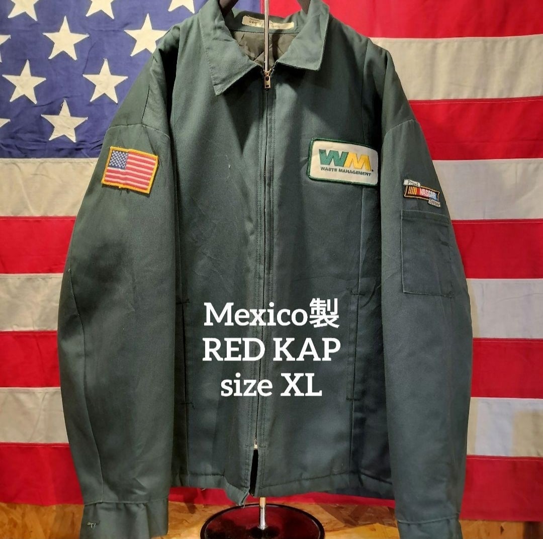 Used ジャケット◆XL ハンターグリーン RED KAP ワークジャケット ワッペン◆ヴィンテージ USA古着
