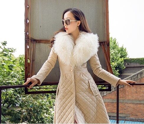 ファー 付き キルティングコート アウター コート 上着 ロングコート