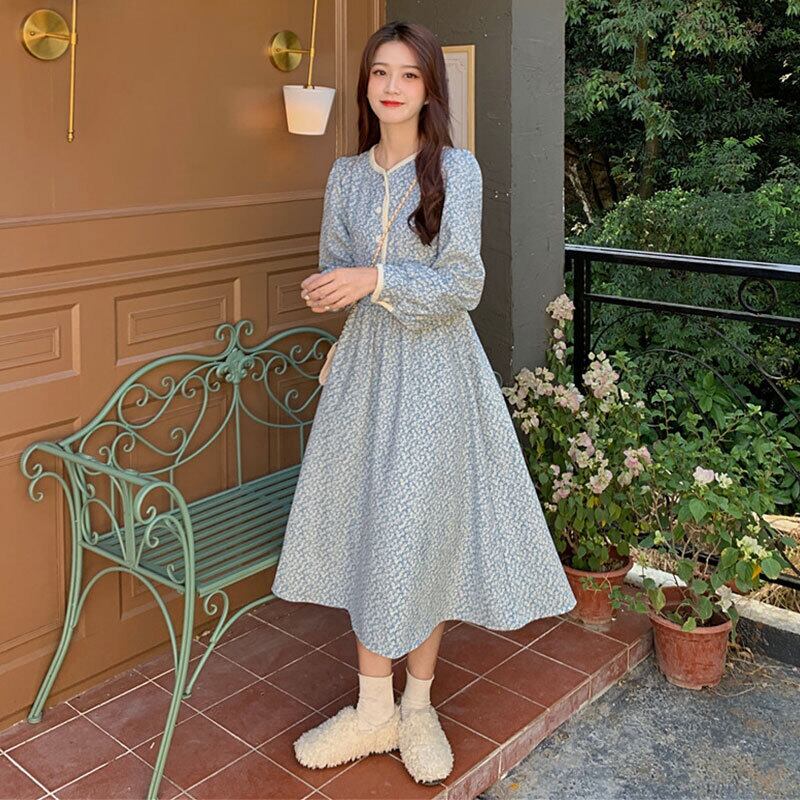 スタンダードフローラルドレス スプリングウェスト薄手レーススカート レトロ 春物 花柄 萌量不足60382075037