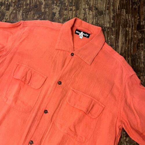 monitaly モニタリー 半袖シャツ ピンク/オレンジ size-S【代官山11 