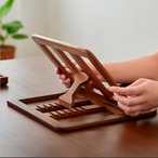 木製 ノートパソコンスタンド 折りたたみ ラップトップスタンド 無垢材 エルゴノミクス 調整可能 ポータブル 人間工学 首肩負担軽減 デスクワーク テレワーク 携帯便利 ナチュラルウッド