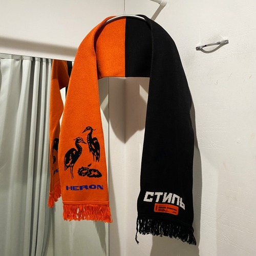 HERON PRESTON　ヘロンプレストン　バイカラー　マフラー　SIZE　FREE　【中目黒R12】