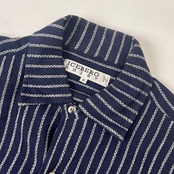 ICEBERG SHIRT アイスバーグシャツ ストライプ 長袖シャツ M/ネイビー系 メンズ ビンテージ
