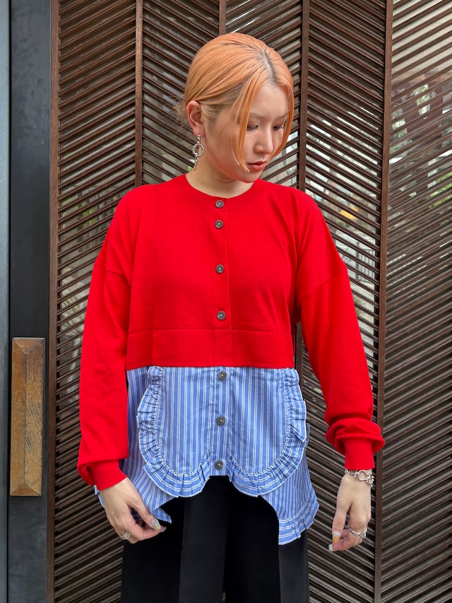 【25AW】ENFOLD エンフォルド / FRILL-BOTTOM CARDIGAN / カーディガン