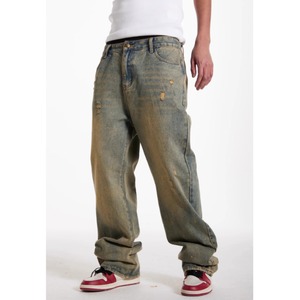 【DRIP4612】STKD Washed Yellow Mud Denim