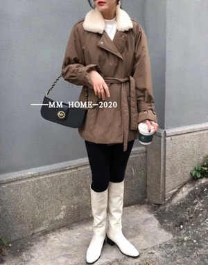 ファー付き　ショートジャケット　AJ42441-952