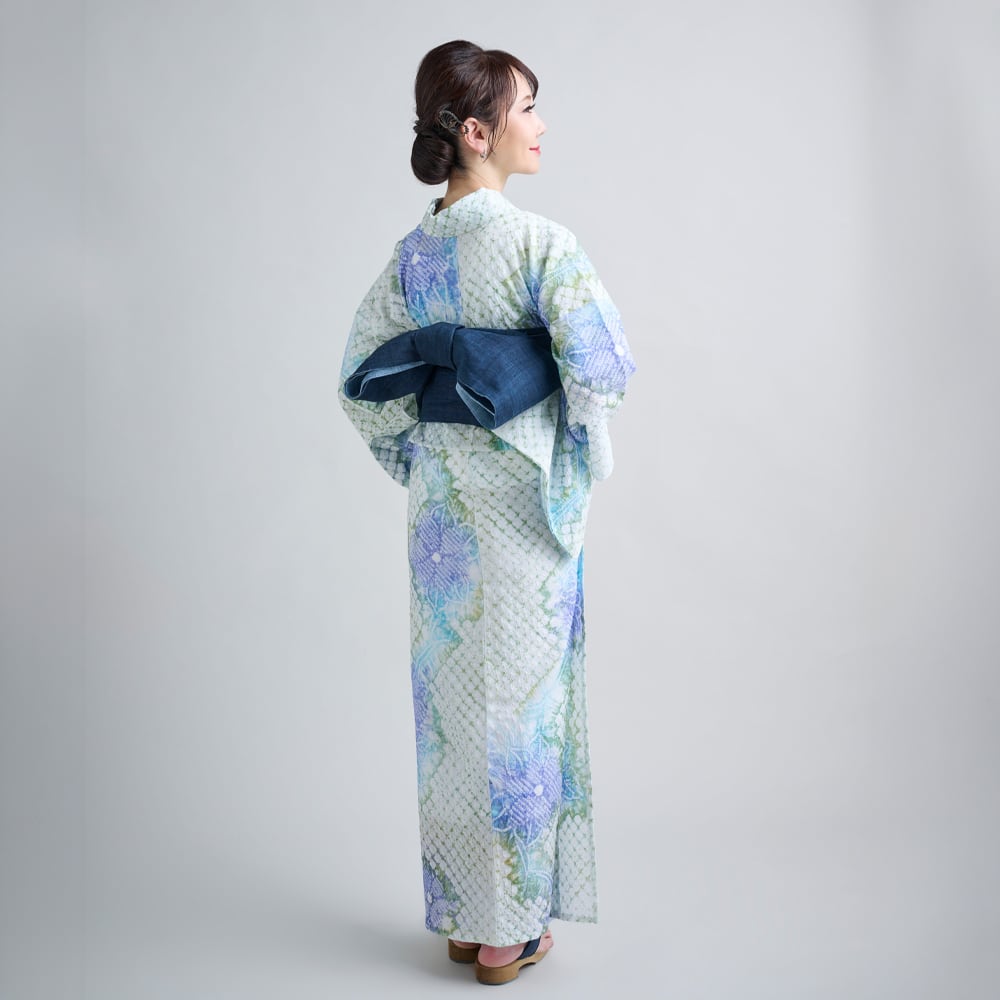IKS 有松鳴海 レディース 浴衣 絞り 単品 緑雨 フリーサイズ | IKS