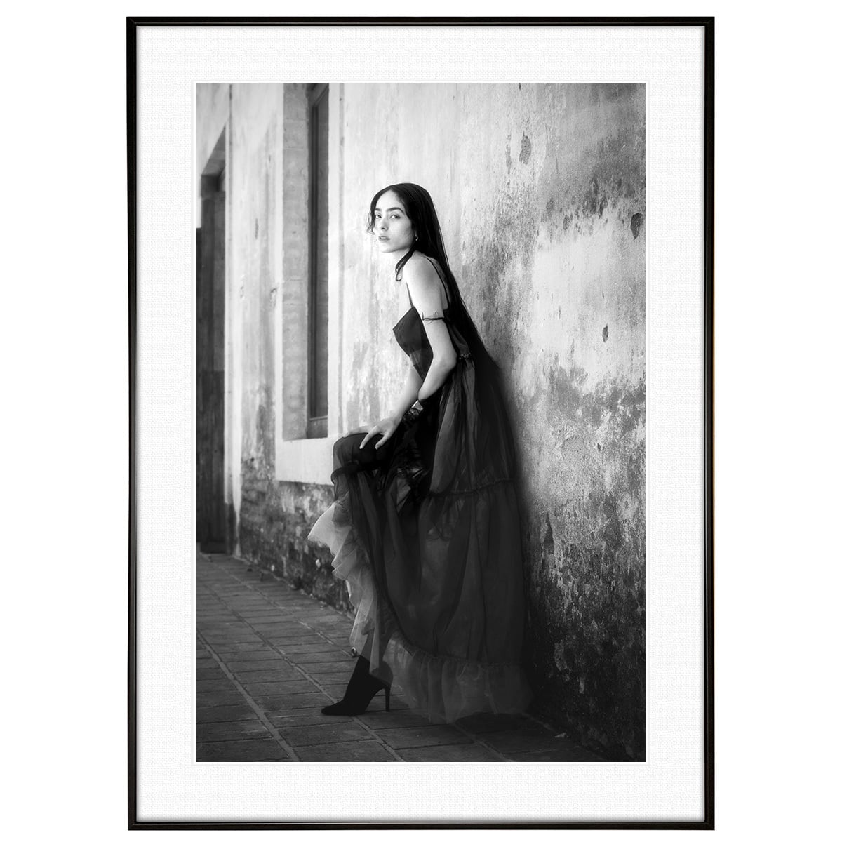 人物写真 街角の女性 インテリア アートフォトポスター額装 AS4768