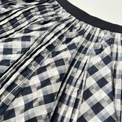 LOIS CRAYON ロイスクレヨン タック プリーツ フレア スカート サイズ M /ホワイトシルバー×ネイビー×ブラック