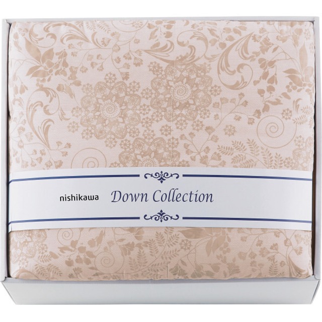 ★西川 羽毛合掛けふとん ベージュ