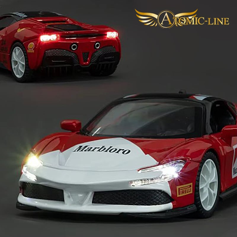 フェラーリ SF90 Marlboro ミニカー 1/32 ライト点灯 エンジンサウンド