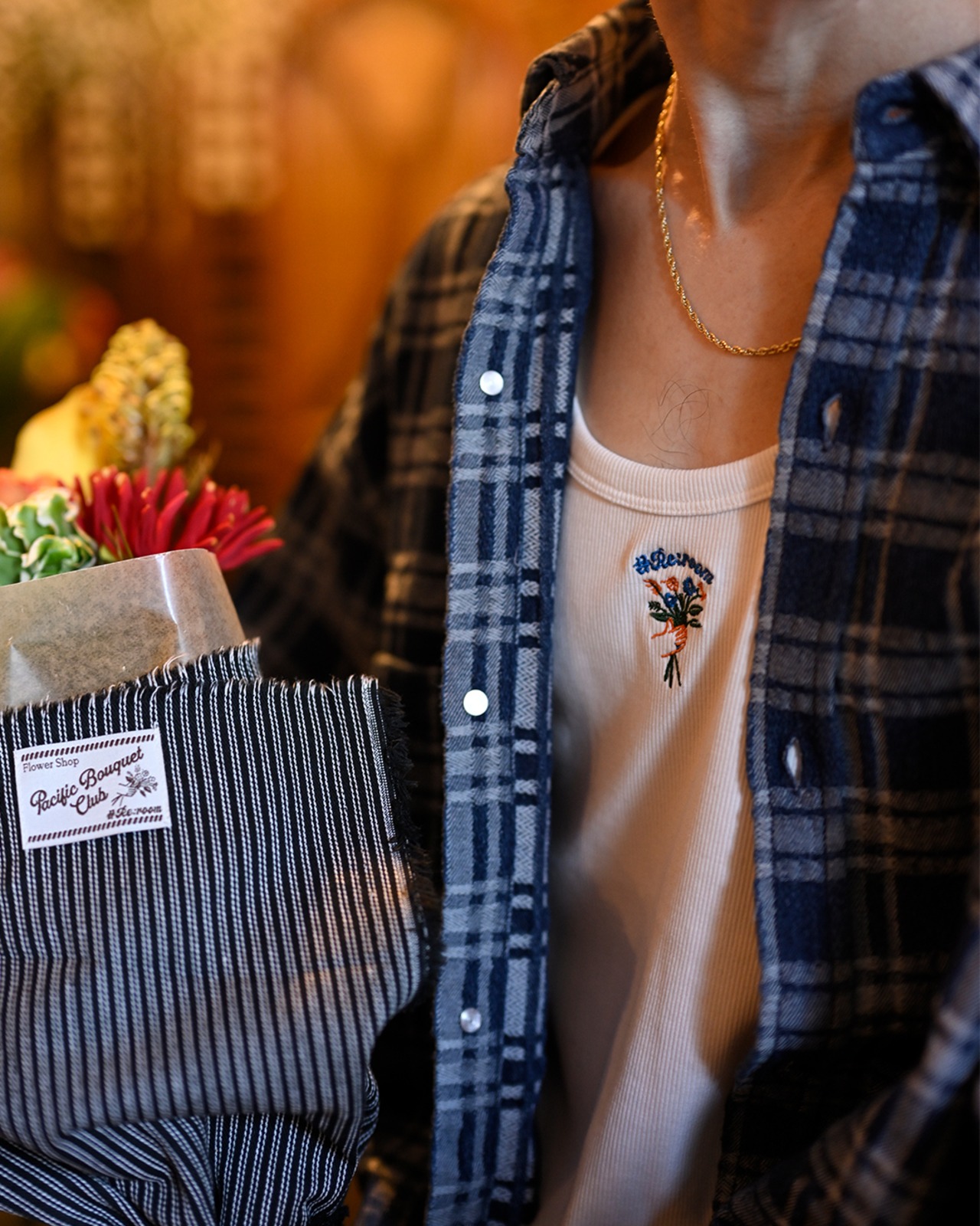 【#Re:room】CHECK DENIM SHIRTS JACKET［REJ148］