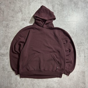 00s Russell Hoodie 無地 ブラウン ounce Mid L / 身幅56 着丈57cm