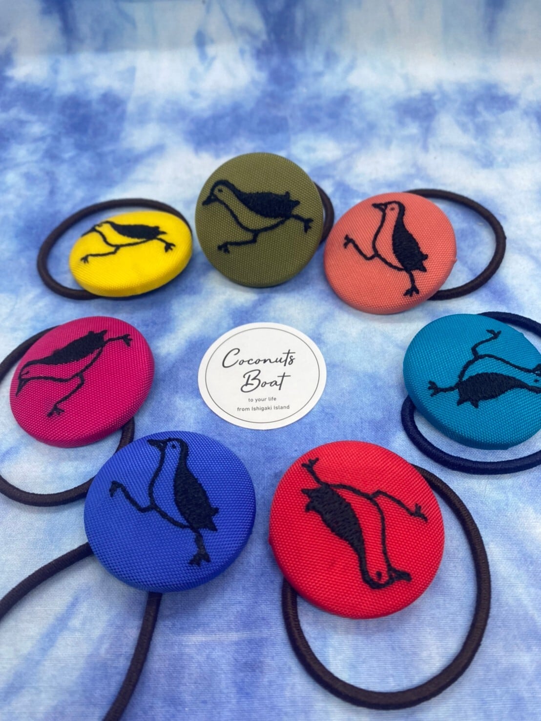 シロハラクイナ刺繍ヘアゴム | Coconuts boat ココナッツボート石垣島