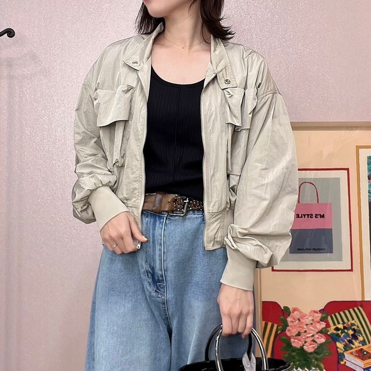胸ポケットスタンドブルゾン　23000円