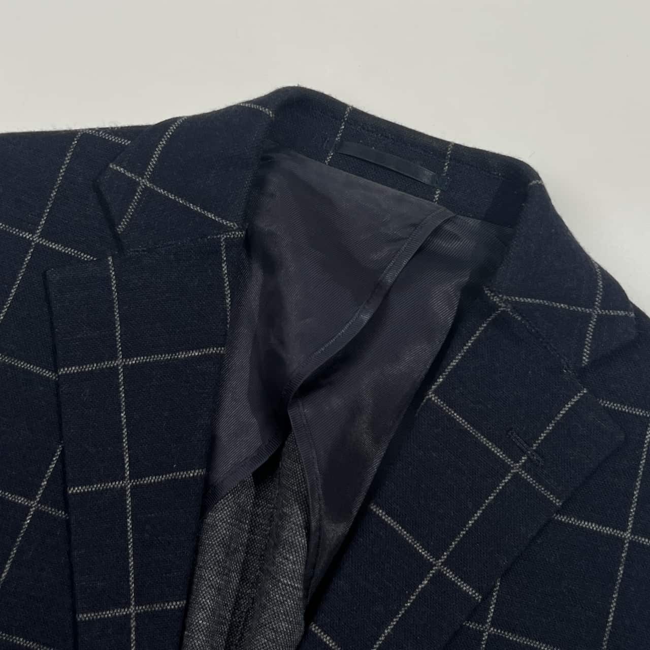 SHIPS シップス  Tailoring Style チェック 段返3B テーラードジャケット 42/ネイビー系 メンズ