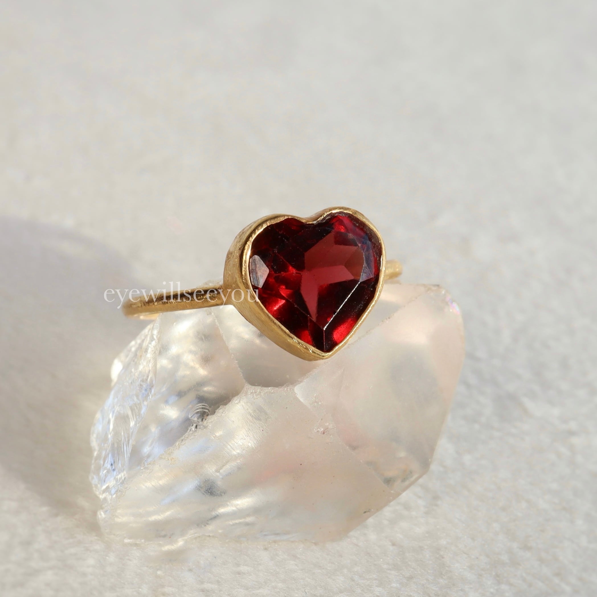 Garnet heart ring ガーネットハートリング | eyewillseeyou