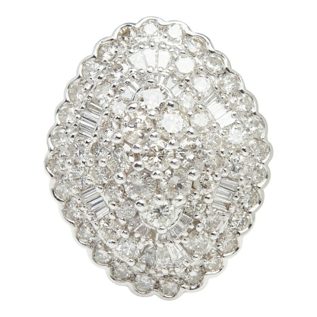 Pt900 プラチナ ダイヤ3.40ct リング 指輪 レディース 12号 【中古】