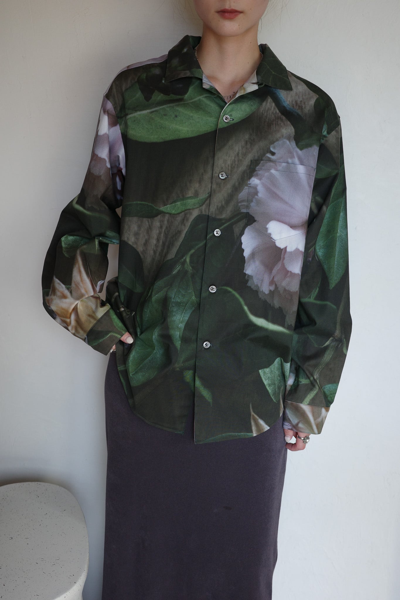 rūpa print fabric shirt "All living things have meaning "