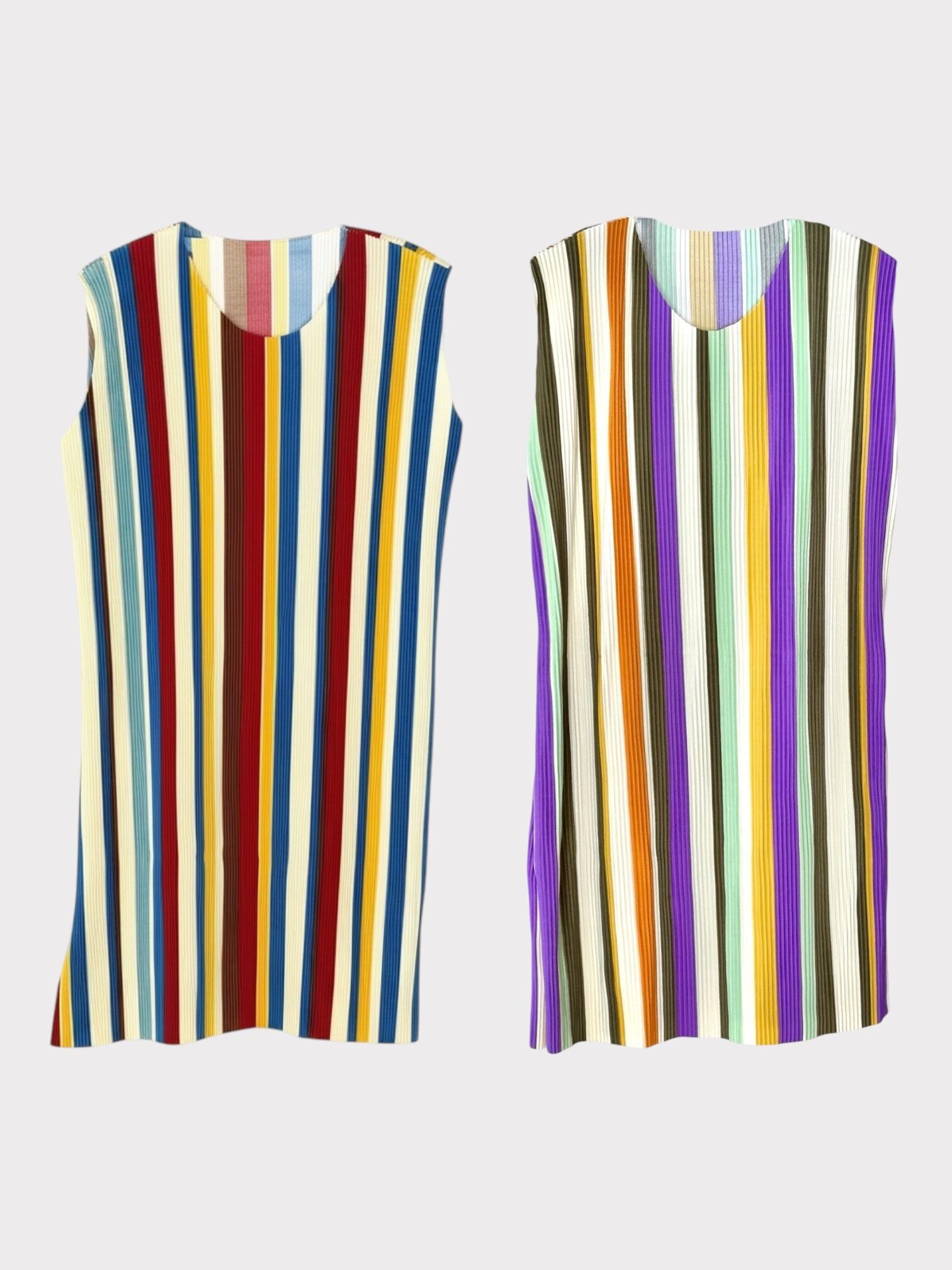 colorful pleats one-piece