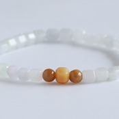 透明感あふれる六角形が新しい！ポイントにブラウン翡翠がポイント！ ice hexagon point brown ブレスレット A貨翡翠 jd_br1071