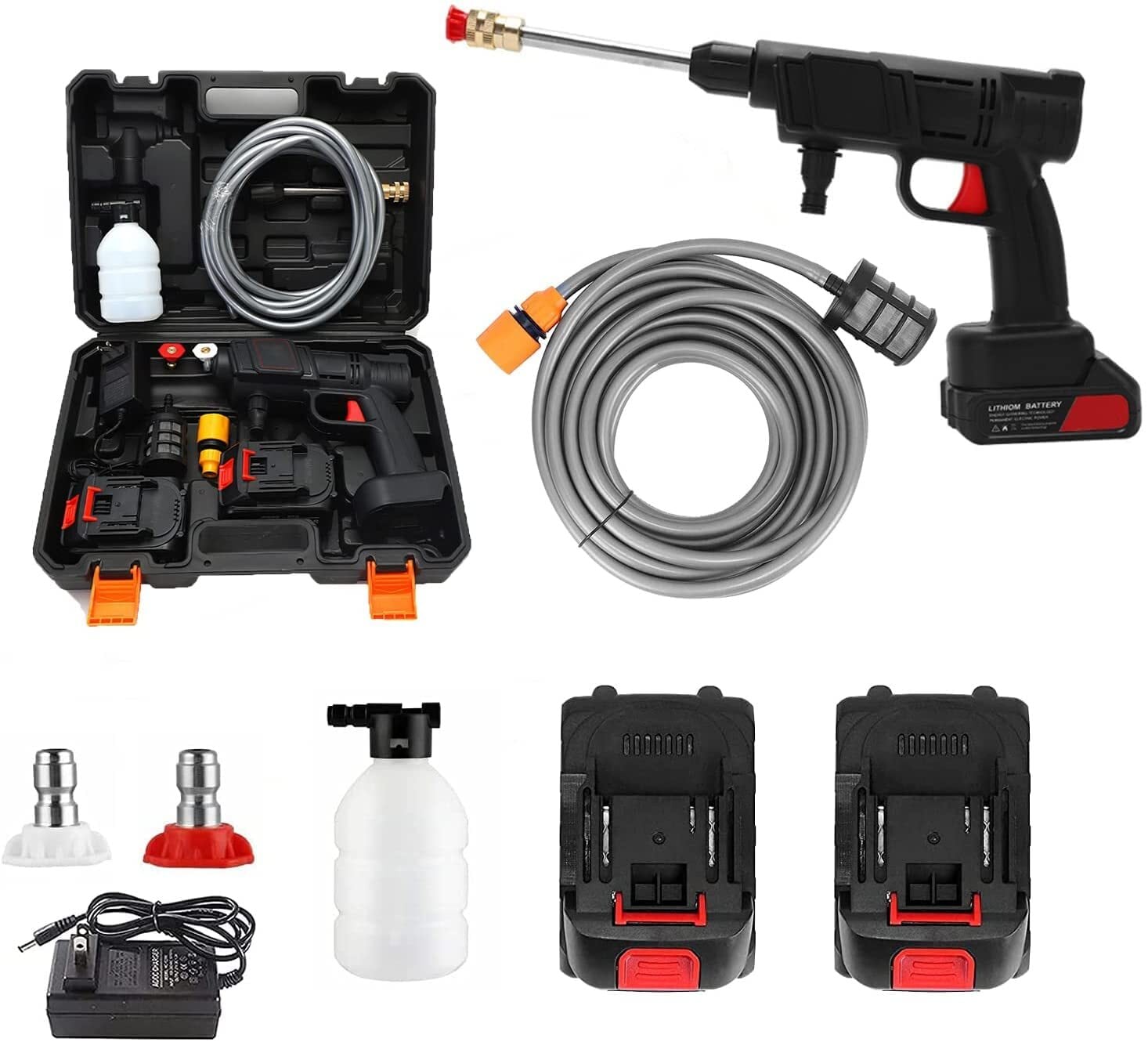 高圧洗浄機 超軽量574g 水道接続不要 小型自吸式 低騒音