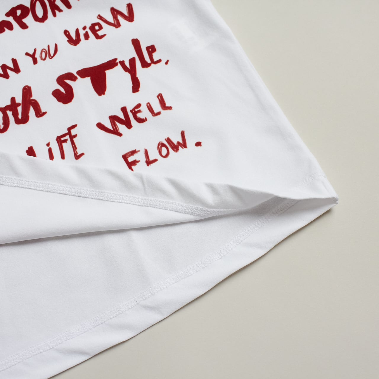 XLサイズのみ ranor （ラナー ）MHL T-SHIRT -WHITE×RED メンズ