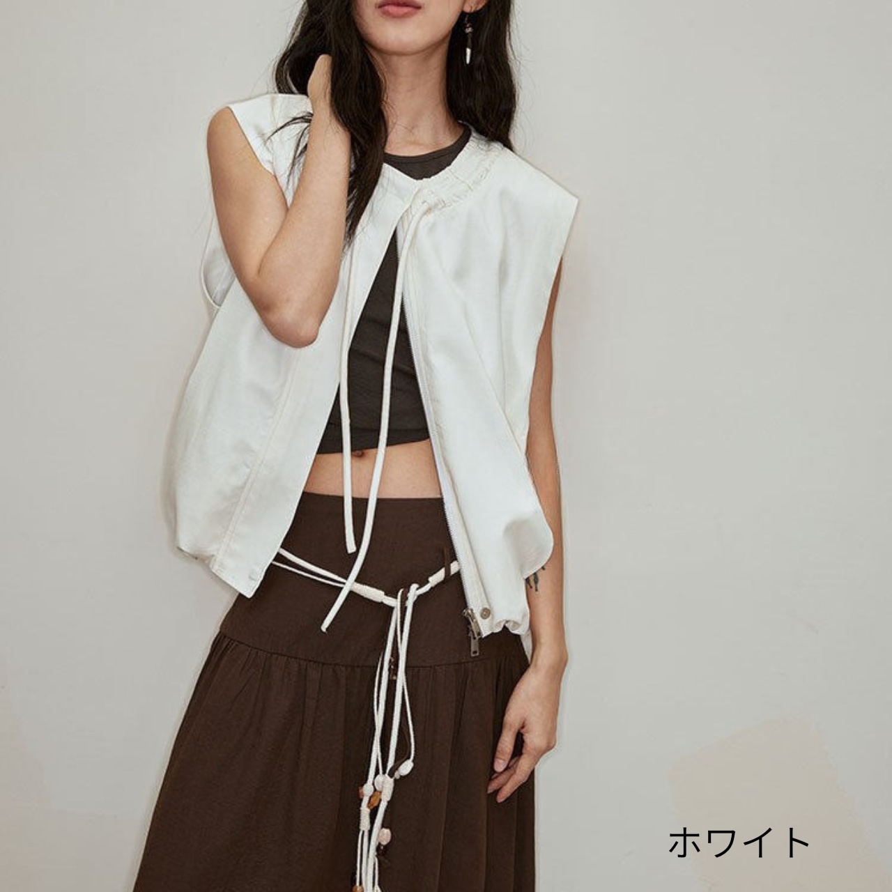 Open Front Sleeveless Short Vest【3color】 T4366