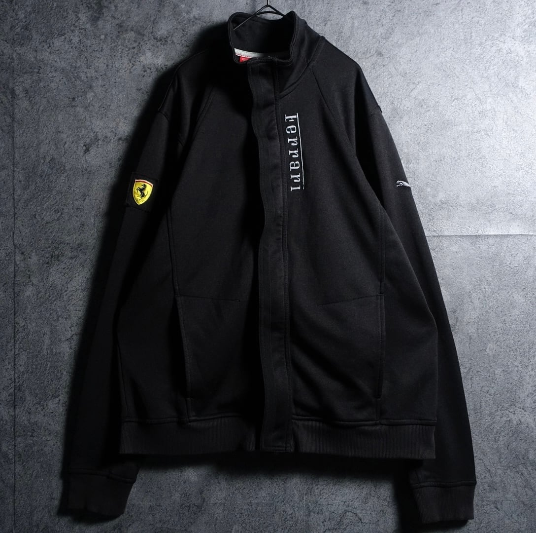 "PUMA × Ferrari" Black Logo Embroided Desgin Track Jacket