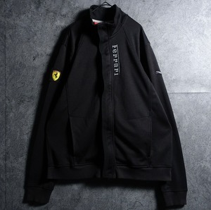 "PUMA × Ferrari" Black Logo Embroided Desgin Track Jacket