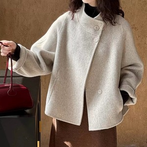 high neck short woolen coat m0513
