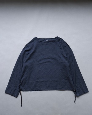 Fujimoto India Fabric Overdyed Smock Shirt (BLACK)