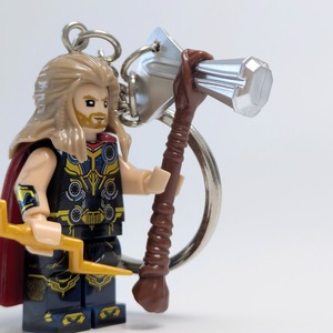 ★ブロックフィギュアキーホルダー★【 The Mighty Thor マイティ・ソー 】アベンジャーズ / MARVEL〚アメリカン雑貨 アメトイ〛