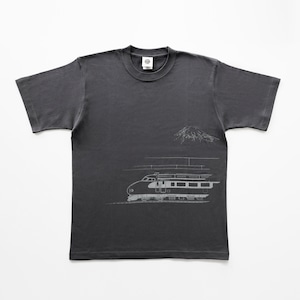 鉄道Tシャツ|東海道新幹線 0 系大窓タイプ・富士山(DarkGray × Gray ) ダークグレー × グレー JR東海承認済 鉄道グッズ Shinkansen Mt.FUJI T-shirt 父の日 ギフト プレゼント
