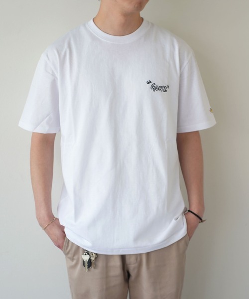 MARK GONZALES (マークゴンザレス) Colorful ART S/S TEE / ワンポイント 刺繍 Tシャツ 2G7-11337 ホワイト