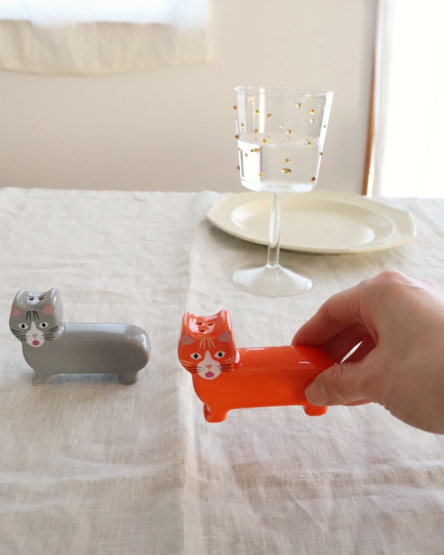 Fluid Market Salt & Pepper Cat 陶器製 塩胡椒入れ ネコ
