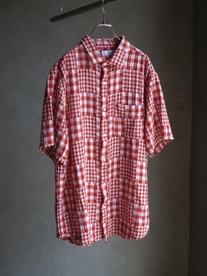 【専用ページ】Patchwork Pattern Gingham Check S/S Shirt