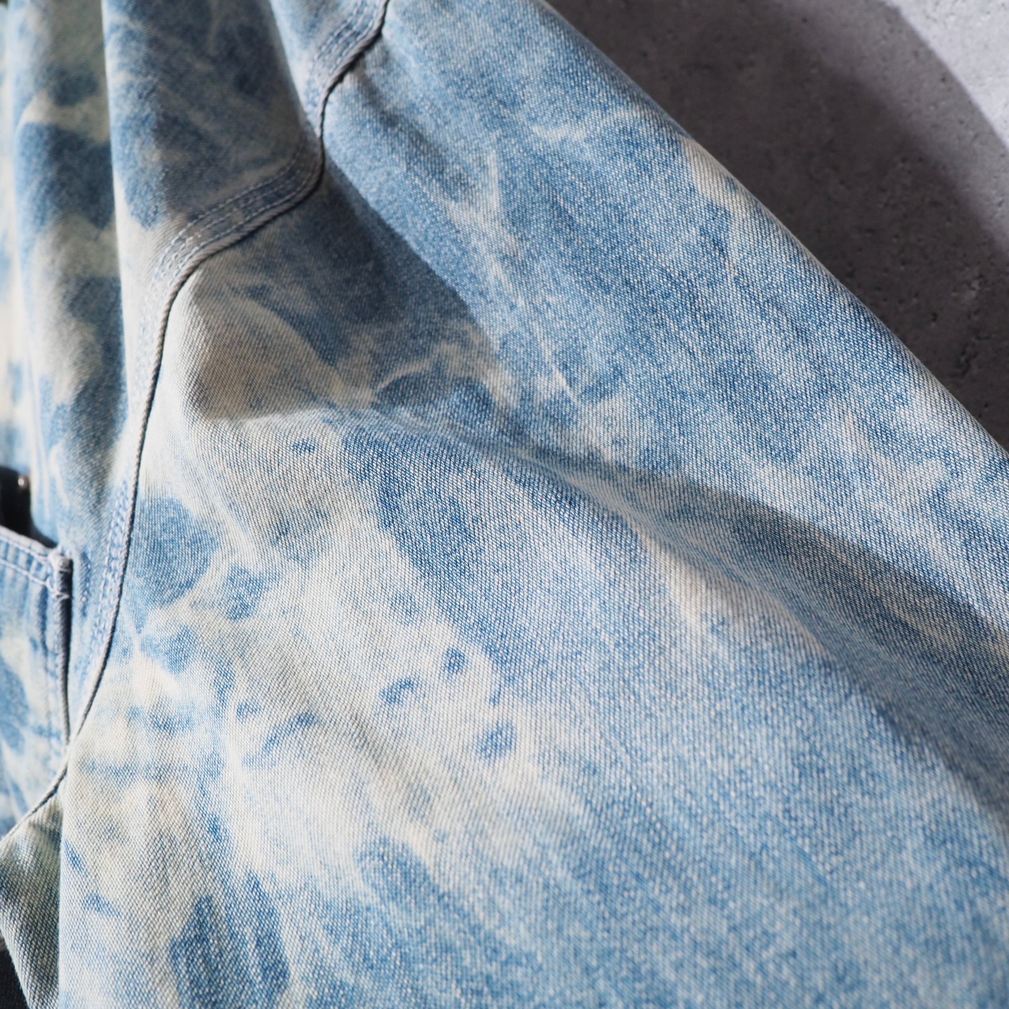 1990s " 白雷 " Bleach dyed vintage loose Denim jacket