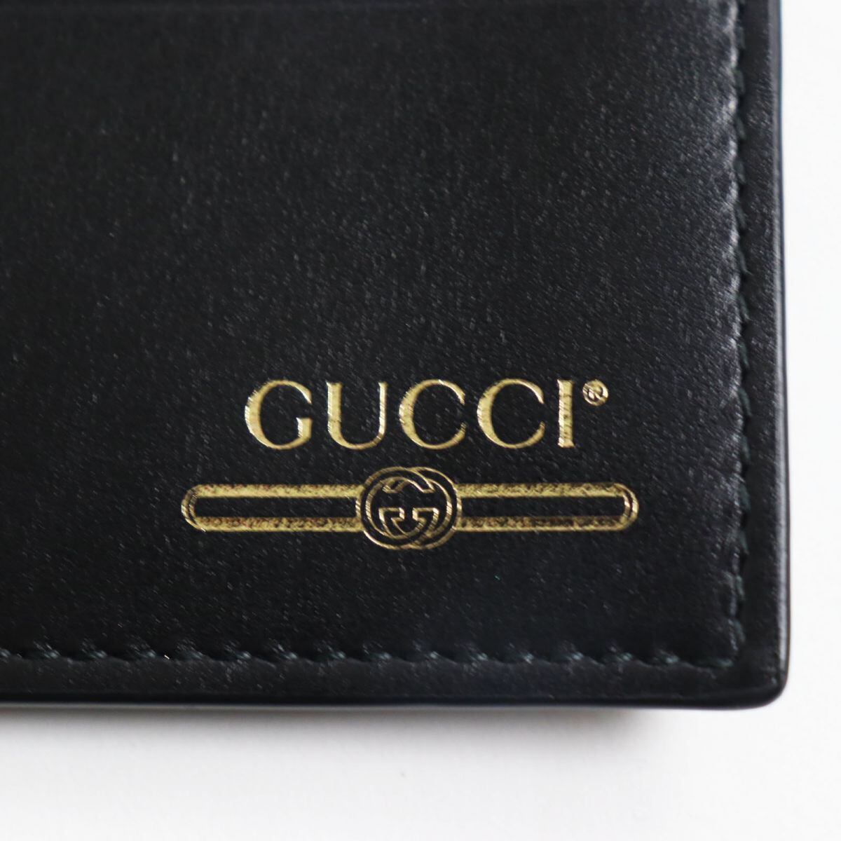 GUCCI マネークリップ マーモント レザー 黒 ゴールドロゴ GUCCI