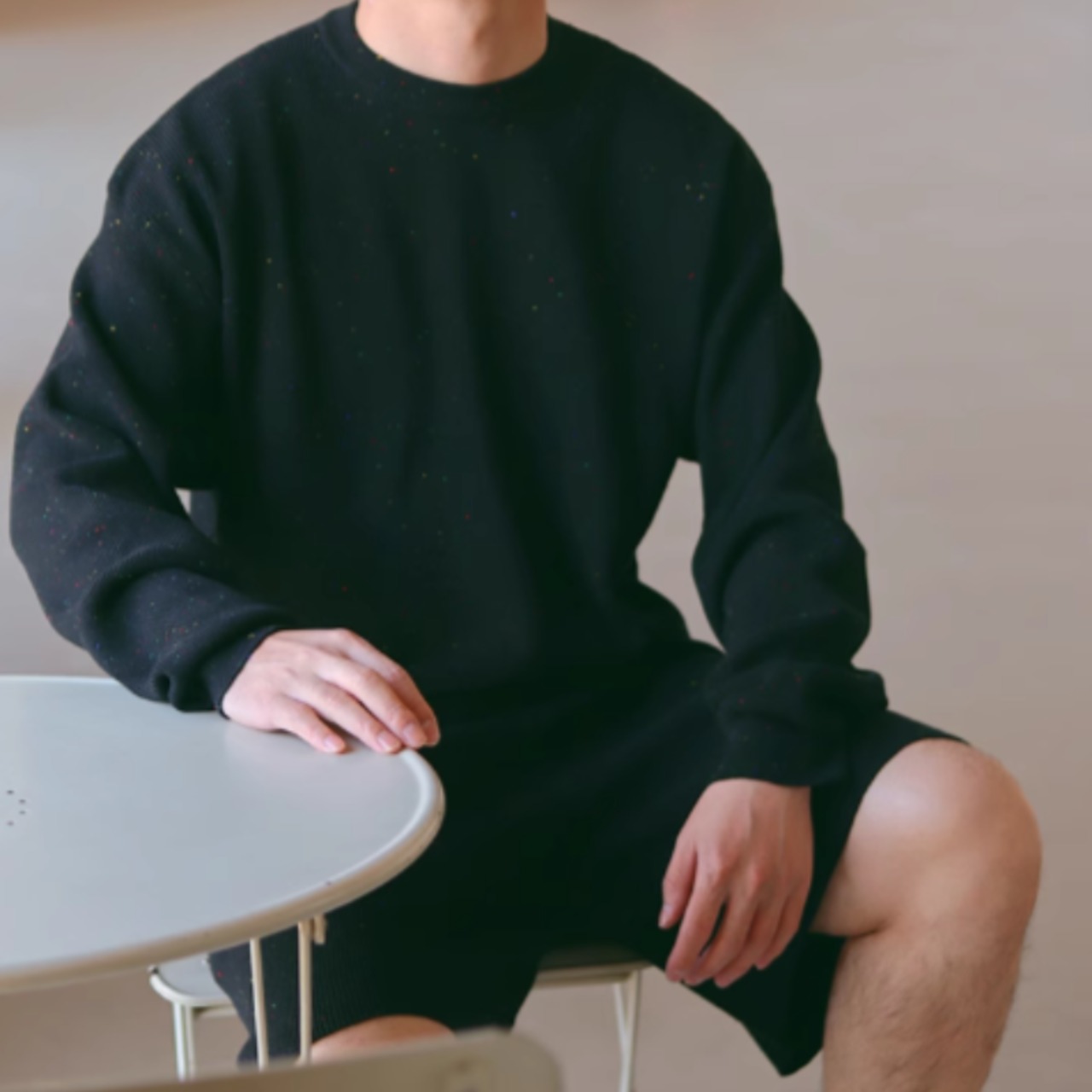 ベーシックラウンドネックニット（別売りでセットアップのショーツあり）　0842