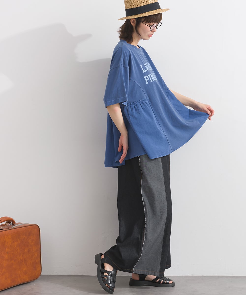 K261111 ピグメントリメイク風フリルプルオーバー / Pigment-Dyed