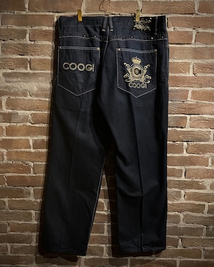 【Caka act3】"COOGI" Embroidery Vintage Baggy Denim Pants