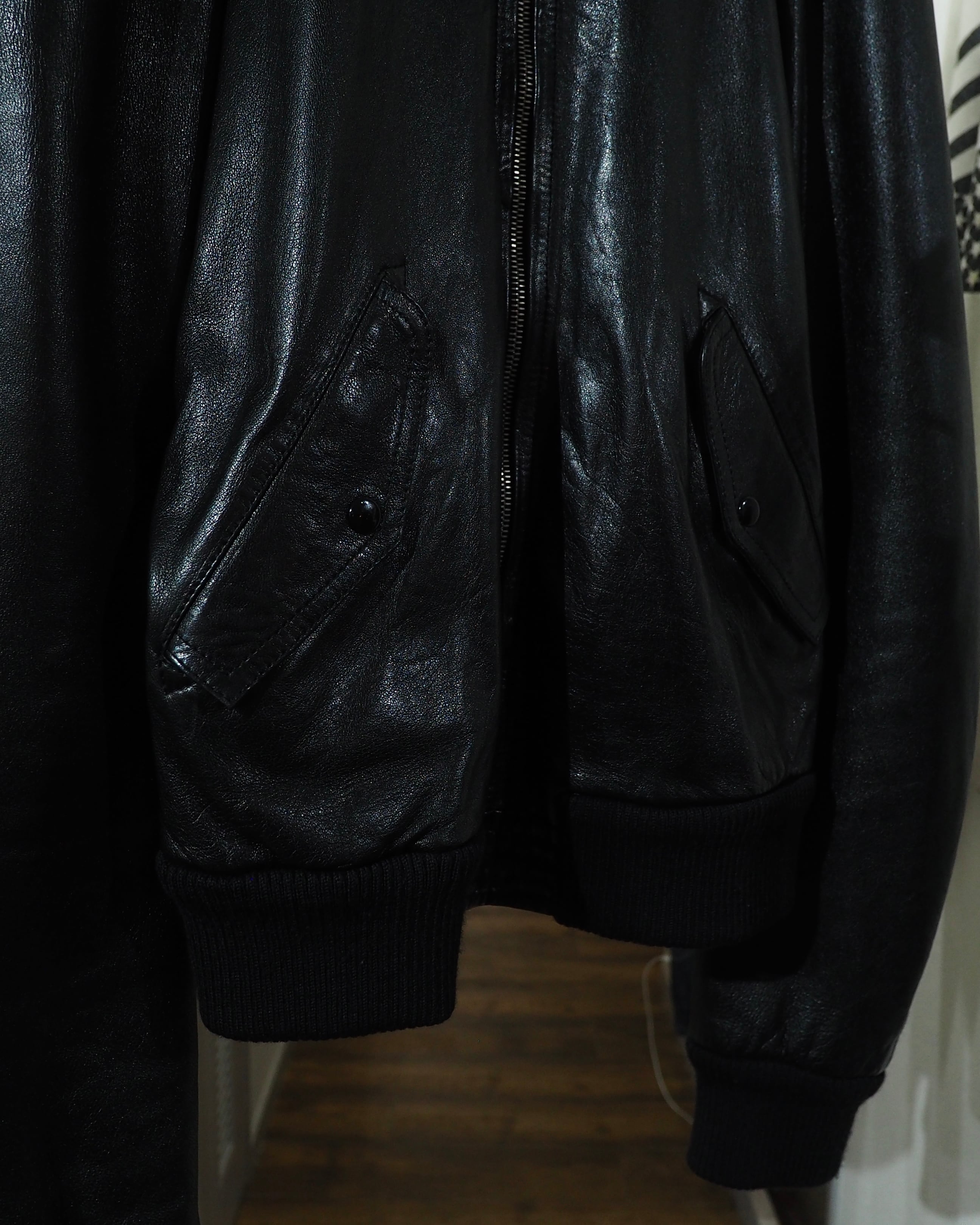 ” Made in Italy - DOLCE&GABBANA ” Special Black Lamb Leather Single Riders Jacket