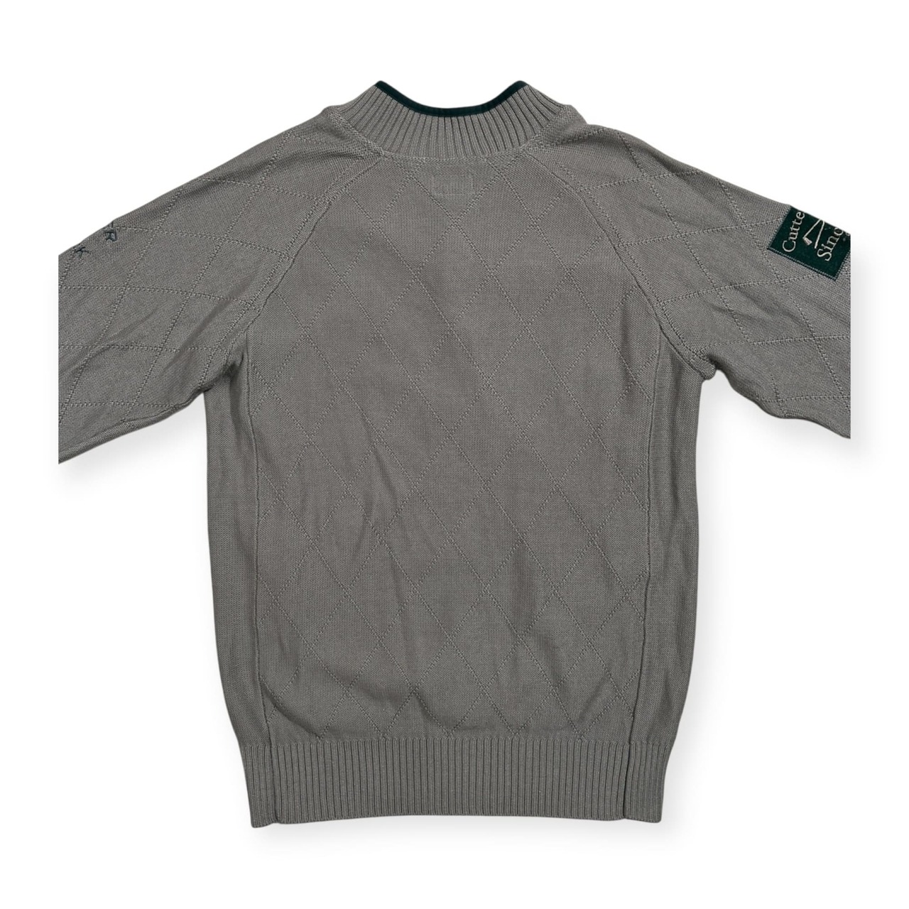 CUTTER & BUCK カッターアンドバック ダイヤ柄編み ハーフボタン ニット セーター サイズ M /ライトグレー系 ゴルフ ウェア