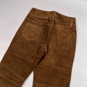 タグ付き 未使用品 00s BANANA REPUBLIC バナナリパブリック 本革 スエード レザー パンツ サイズ 0 /オールド/ブラウン