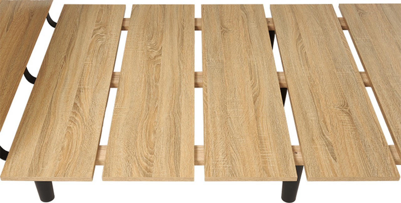 シンプル木目のセミダブルベッド マットレス付き